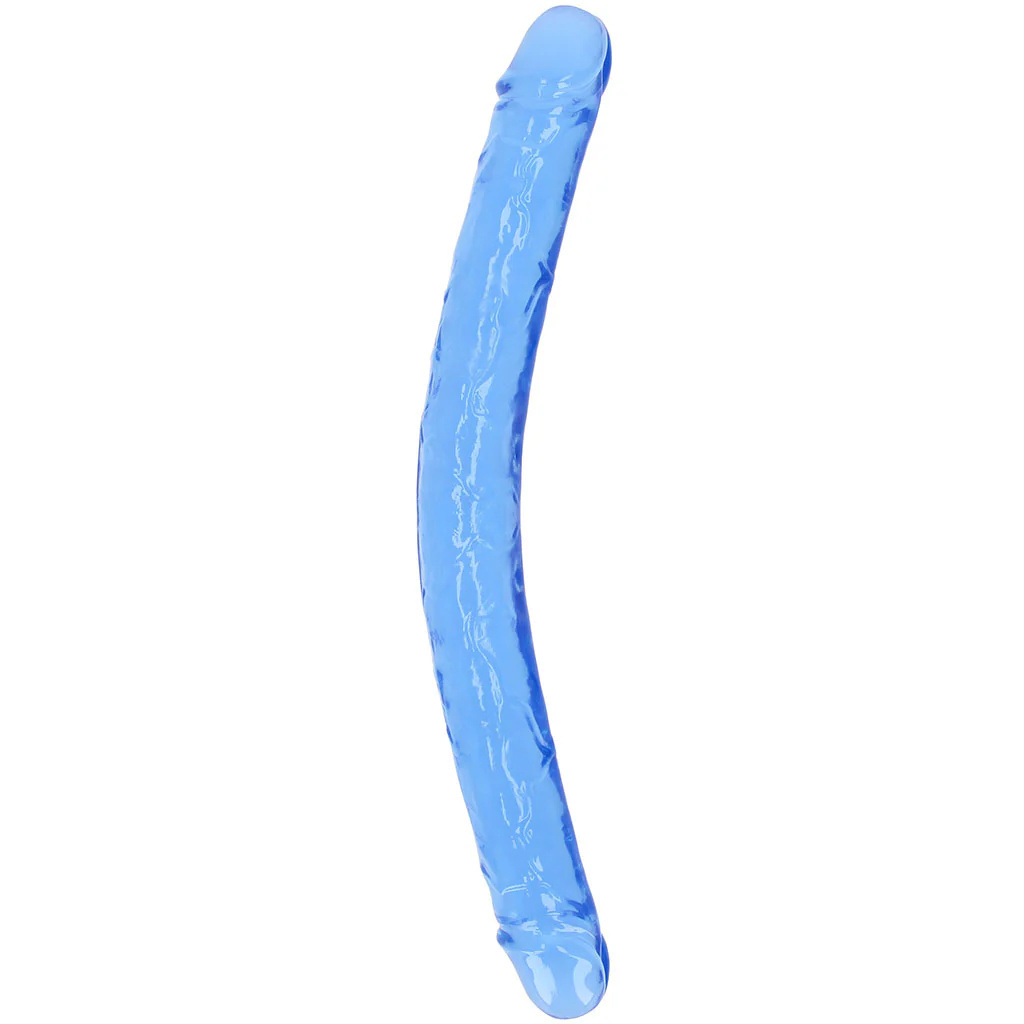 RealRock Crystal Jelly 18 Inch Double Dildo in Blue
